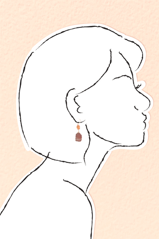Sliced Double Drop Earrings - Moonstone