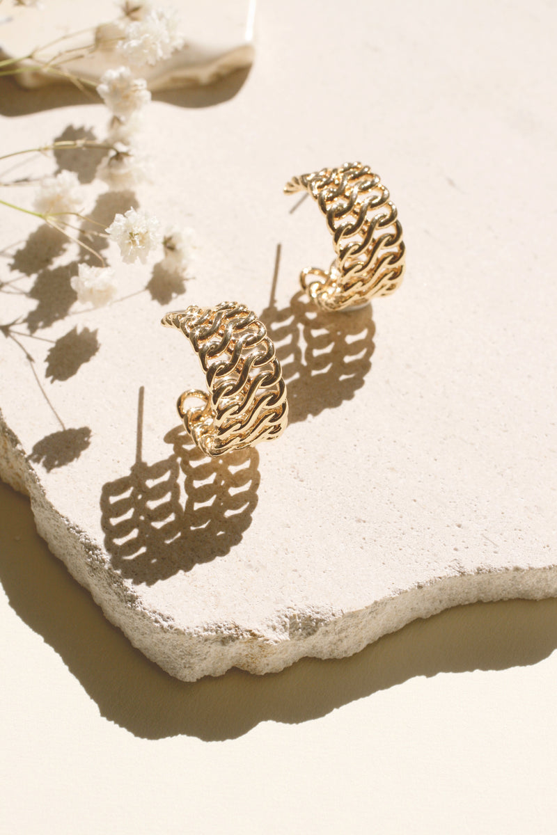 Double Infinity Chain Link Earrings Serefina