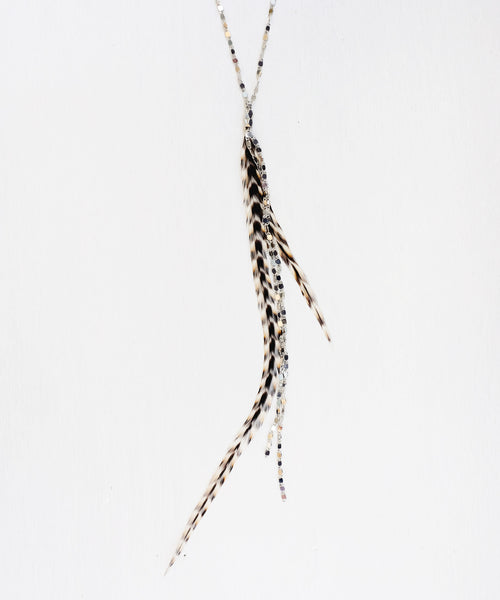 Glistening Long Feather Delicate Necklace
