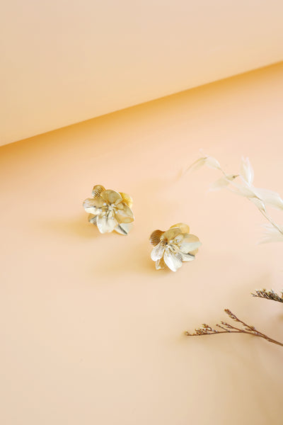 Golden Flower Post Earrings