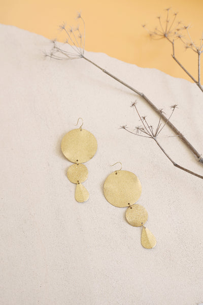 Statement Disk Earrings - Gold