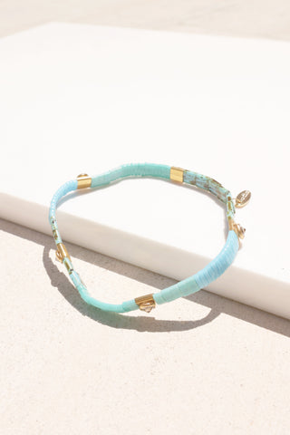 Beaded Chicklet Bracelet Blue
