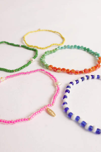 Ariana Beaded Anklet Set of 5