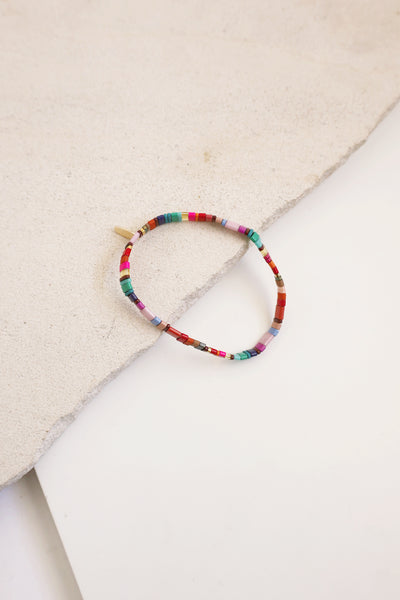 Beaded Chicklet Bracelet DarkPurple