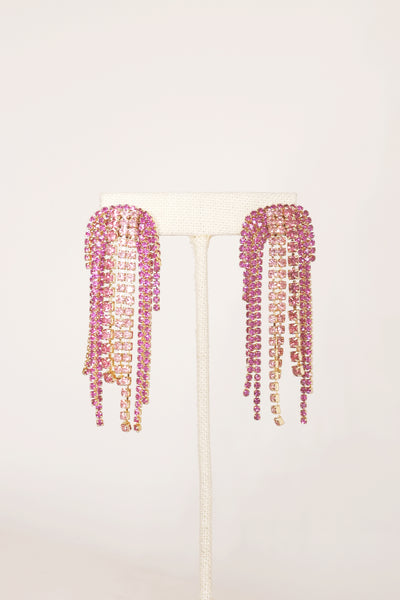 Tiffany Fringe Earrings - Pink