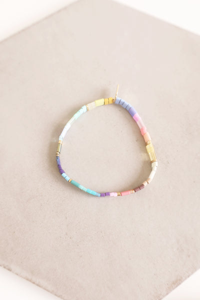 Beaded Chicklet Bracelet Hawaiian Blue