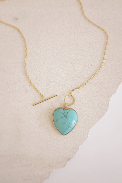 Toggle Chain Heart Pendant Necklace