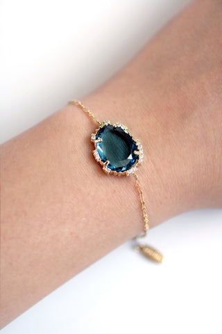 Single Stone Bracelet - London Blue