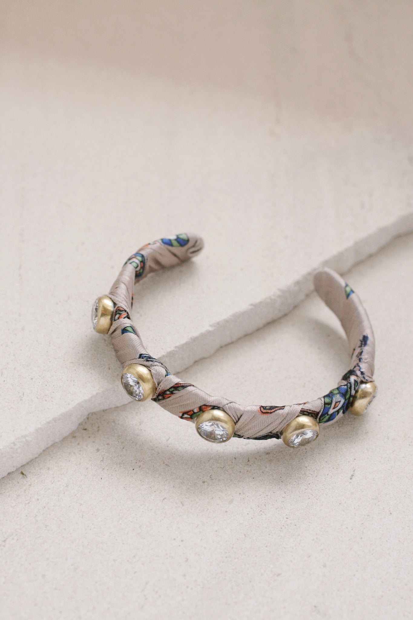 Bejeweled Fabric Cuff