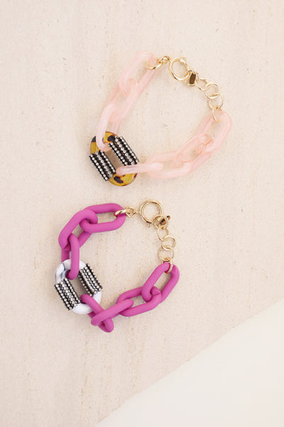 Resin Chain Link Bracelet - Bling Edition