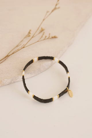 Beaded Chicklet Bracelet Black