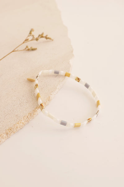 Beaded Chicklet Bracelet Clear