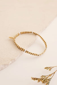 Beaded Chicklet Bracelet Gold