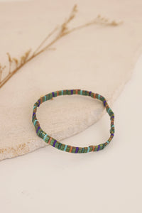 Beaded Chicklet Bracelet Green