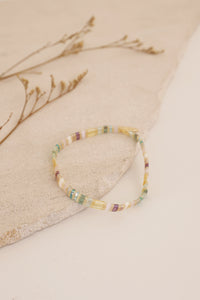 Beaded Chicklet Bracelet Light Green