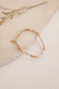 Beaded Chicklet Bracelet Rose