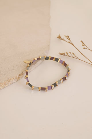 Jeweled Chicklet Bracelet Purple
