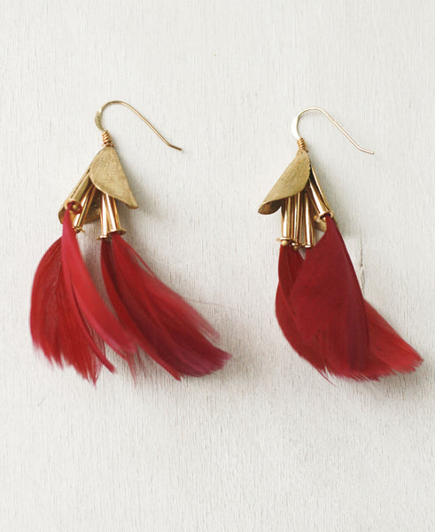 Dancing Feathers Statement Earrings