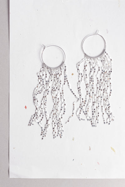 Waterfall Hoop Earring - Sliver