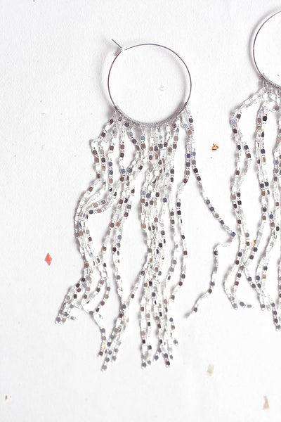 Waterfall Hoop Earring - Sliver
