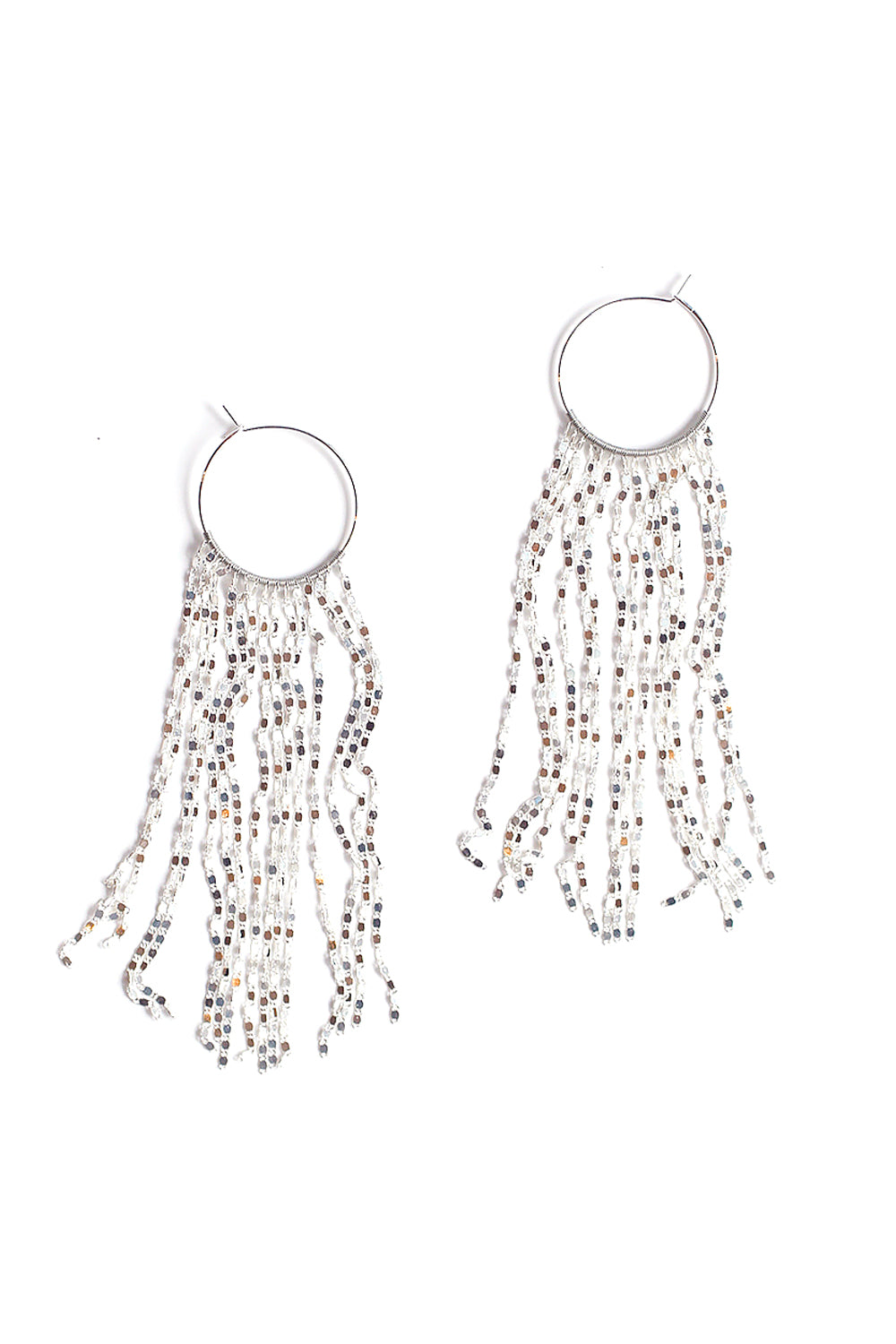 Waterfall Hoop Earring - Sliver