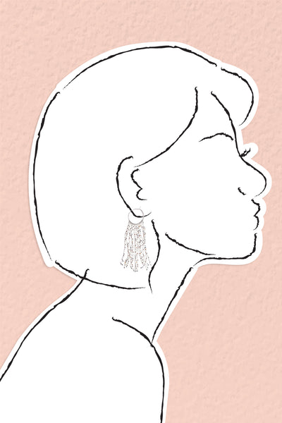 Waterfall Hoop Earring - Sliver