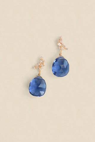 Gemstone Post Earrings - London Blue