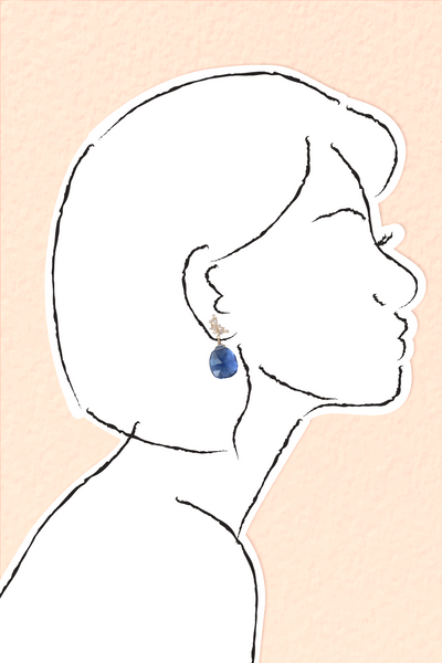 Gemstone Post Earrings - London Blue