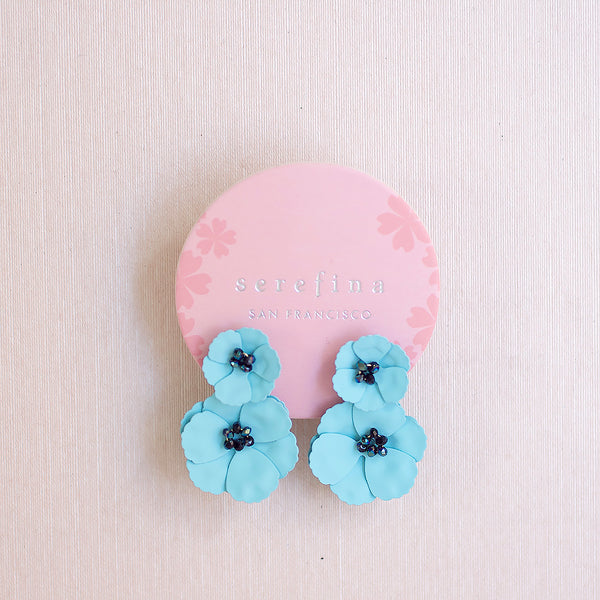 Poppy Front Back Earrings - Turquoise