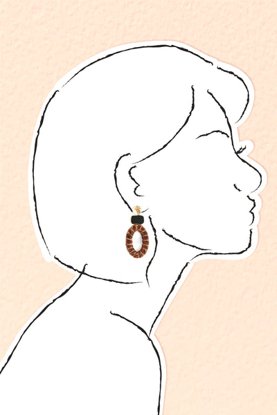 Velvet Drop Earrings - Brown