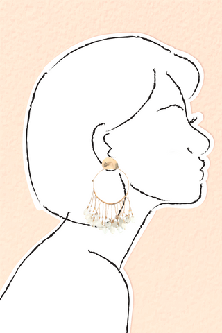 Chandelier Hoop Earrings - White
