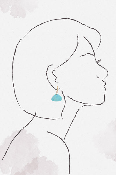 Triangular Drop Earring - Turquoise