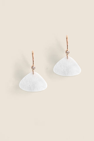 Triangular Drop Earring - White