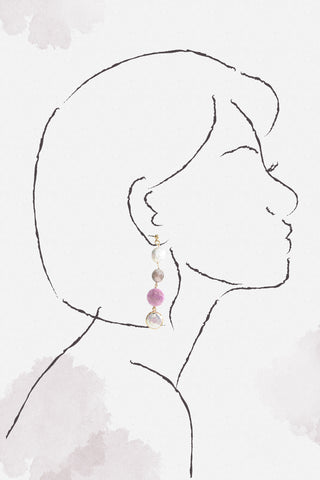 Druzy Coin Pearl Drop Earrings