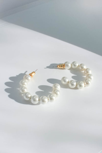Audrey Pearl Hoops - Large