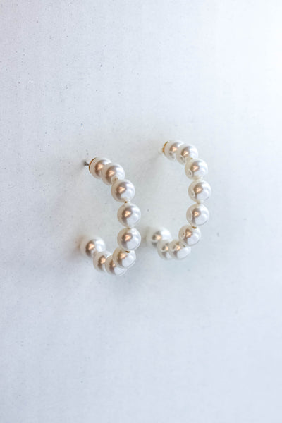 Audrey Pearl Hoops - Large