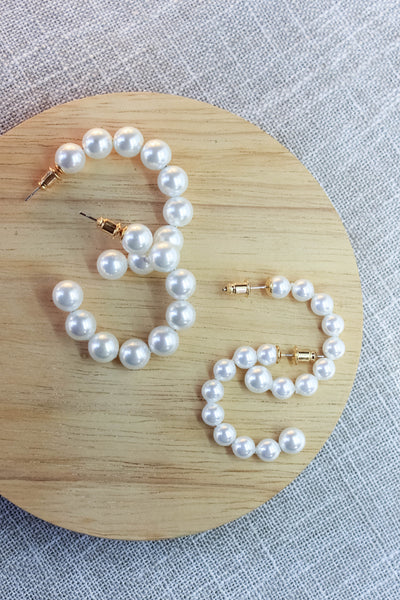 Audrey Pearl Hoops - Large