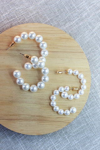 Audrey Pearl Hoops - Large