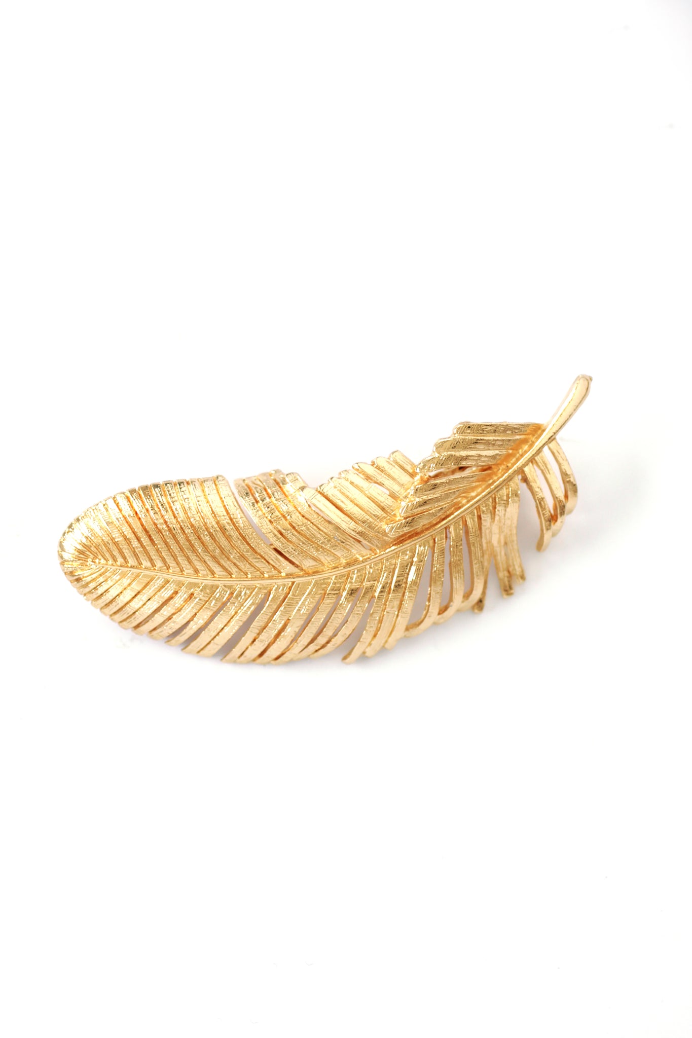 Gilded Feather Hair Clip - Gold