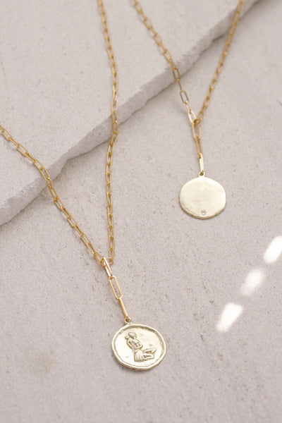 Paperclip Chain Zodiac Necklace