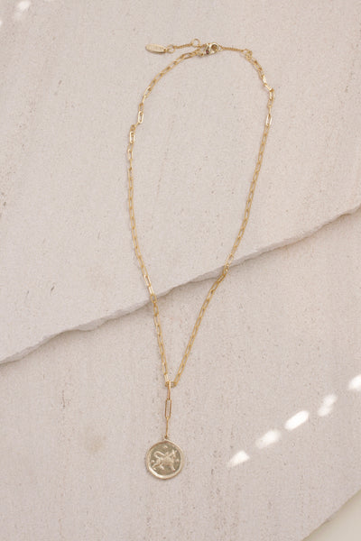 Paperclip Chain Zodiac Necklace