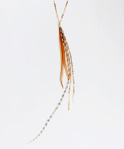 Glistening Long Feather Delicate Necklace