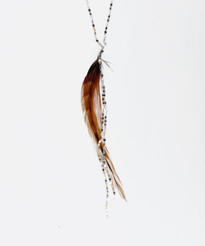 Glistening Long Feather Delicate Necklace