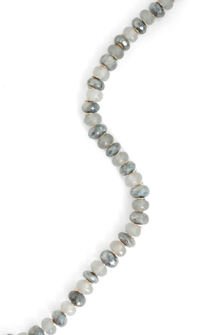 Long Moonstone Necklace - Grey