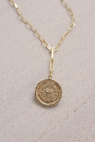 Paperclip Chain Zodiac Necklace