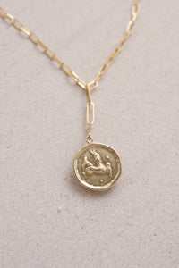 Paperclip Chain Zodiac Necklace