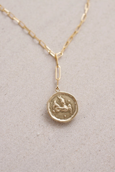 Paperclip Chain Zodiac Necklace