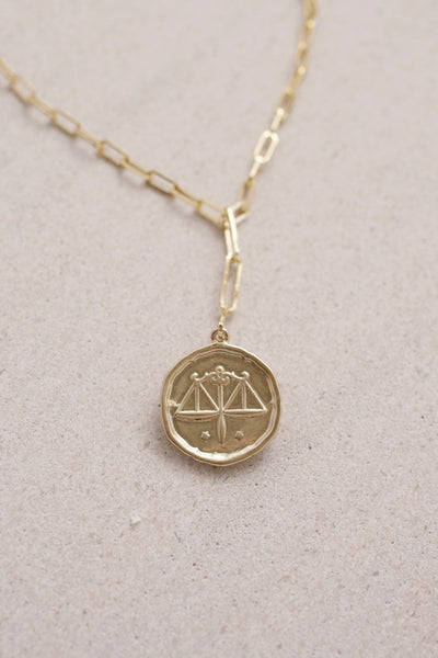 Paperclip Chain Zodiac Necklace