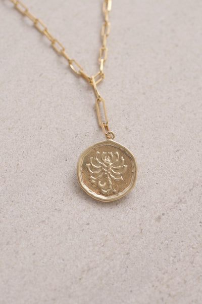 Paperclip Chain Zodiac Necklace