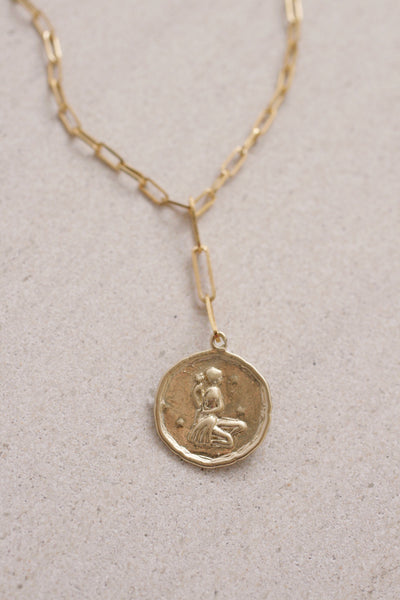 Paperclip Chain Zodiac Necklace